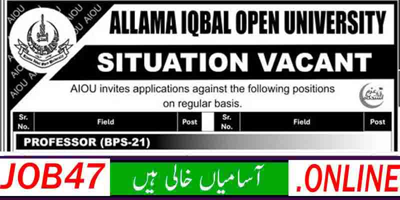 Apply for AIOU Jobs 2024 – Latest Teaching Positions Available