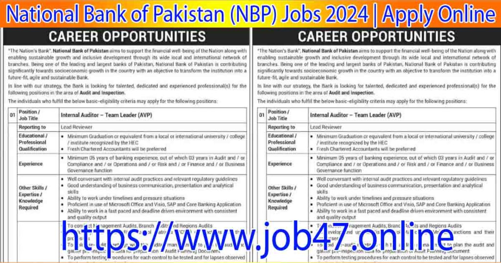 National Bank of Pakistan (NBP) Jobs 2024