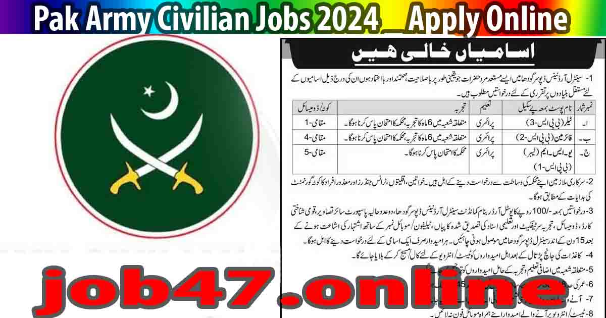 Pak Army Civilian Jobs 2024 _ Apply Online